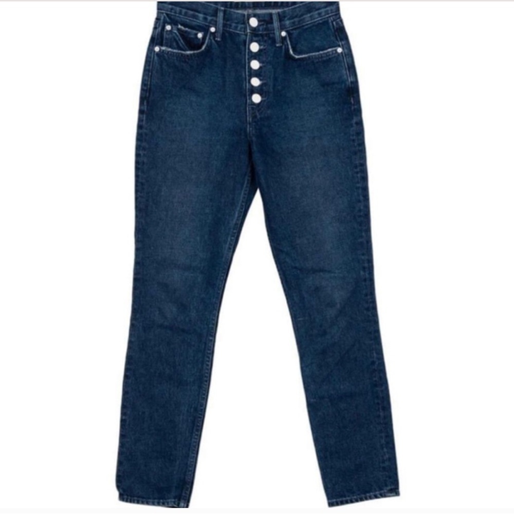 GRLFRND Karolina dark wash hi-rise button fly jeans 29” NEW with tags
